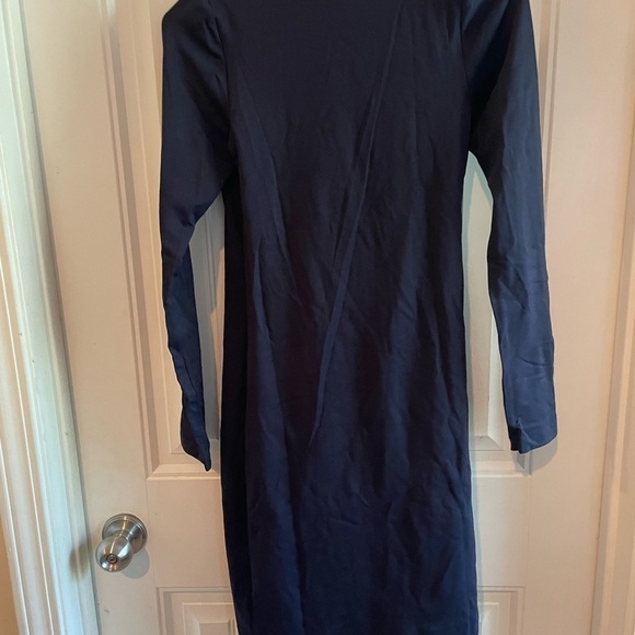 Susana Monaco Women Long Sleeve V- Neck Angled Wrap Dress Midnight - Picture 11 of 14